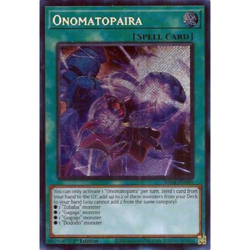 Onomatopaira (Secret Rare) - RA04-EN089 Secret Rare 1st