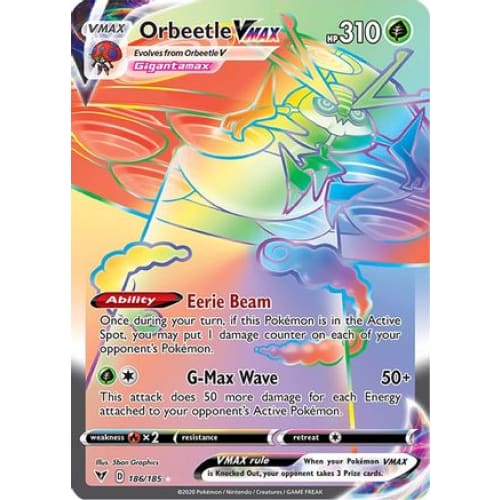 Orbeetle VMAX (186/185) Holo Rare Holofoil - Single