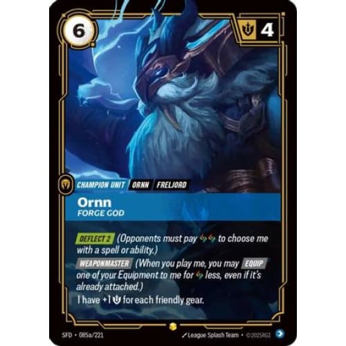 Ornn - Forge God (Alternate Art) (085a/221) - Spiritforged