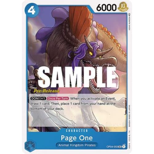 Page One OP04-053 UC Kingdoms of Intrigue Pre-Release Cards