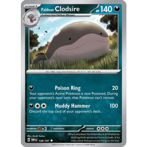 Paldean Clodsire (128) Uncommon Reverse Holofoil - Single