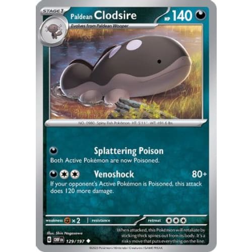 Paldean Clodsire (129) Uncommon Reverse Holofoil - Single