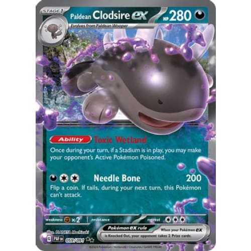 Paldean Clodsire ex (59) Double Rare Holofoil - Single
