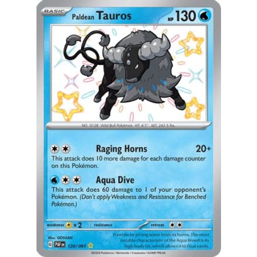 Paldean Tauros (120) Shiny Rare Holofoil - Single