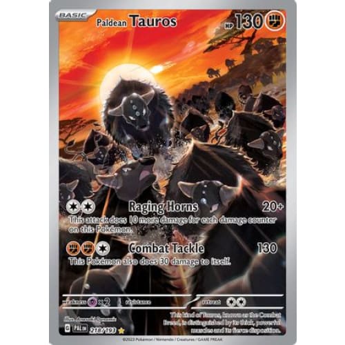 Paldean Tauros - 218/193 (218) Illustration Rare Holofoil
