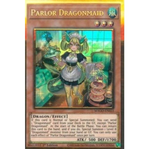 Parlor Dragonmaid (MAGO-EN023) Premium Gold Rare 1st
