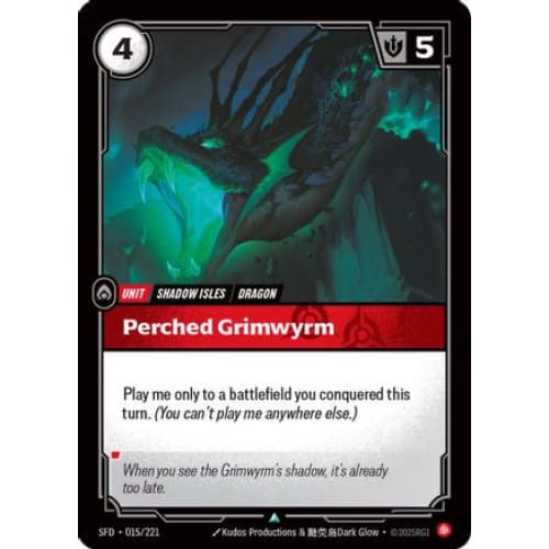 Perched Grimwyrm (015/221) - Spiritforged Foil - Single