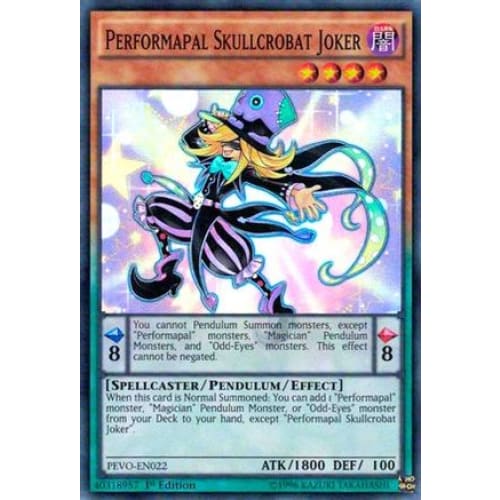 Performapal Skullcrobat Joker (PEVO-EN022) Super Rare 1st