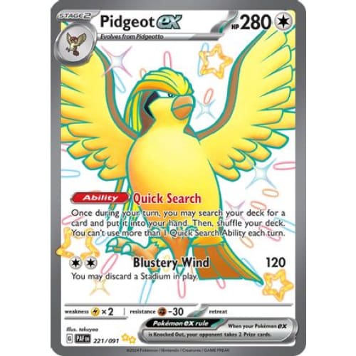 Pidgeot ex (221) Shiny Ultra Rare Holofoil - Single