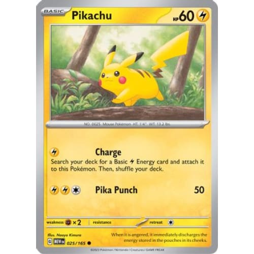Pikachu - 025/165 (25) Common Reverse Holofoil - Single