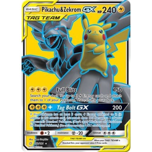 Pikachu & Zekrom-GX (162/181) Ultra Rare Holofoil - Single