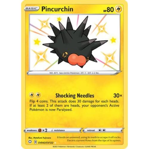Pincurchin (SV043/122) Rare Shiny Holofoil - Single