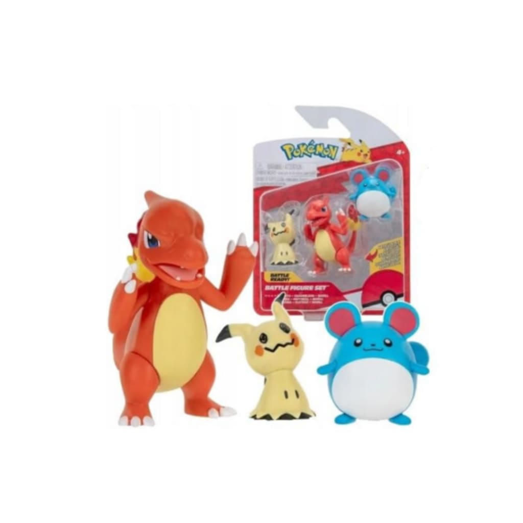 Pokemon Battle Figure Set Mimikyu Charmeleon and Marill
