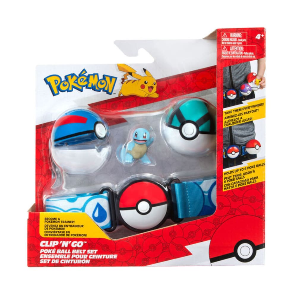 Pokemon Clip ’N’ Go Belt Set - Squirtle + Great Ball and Net