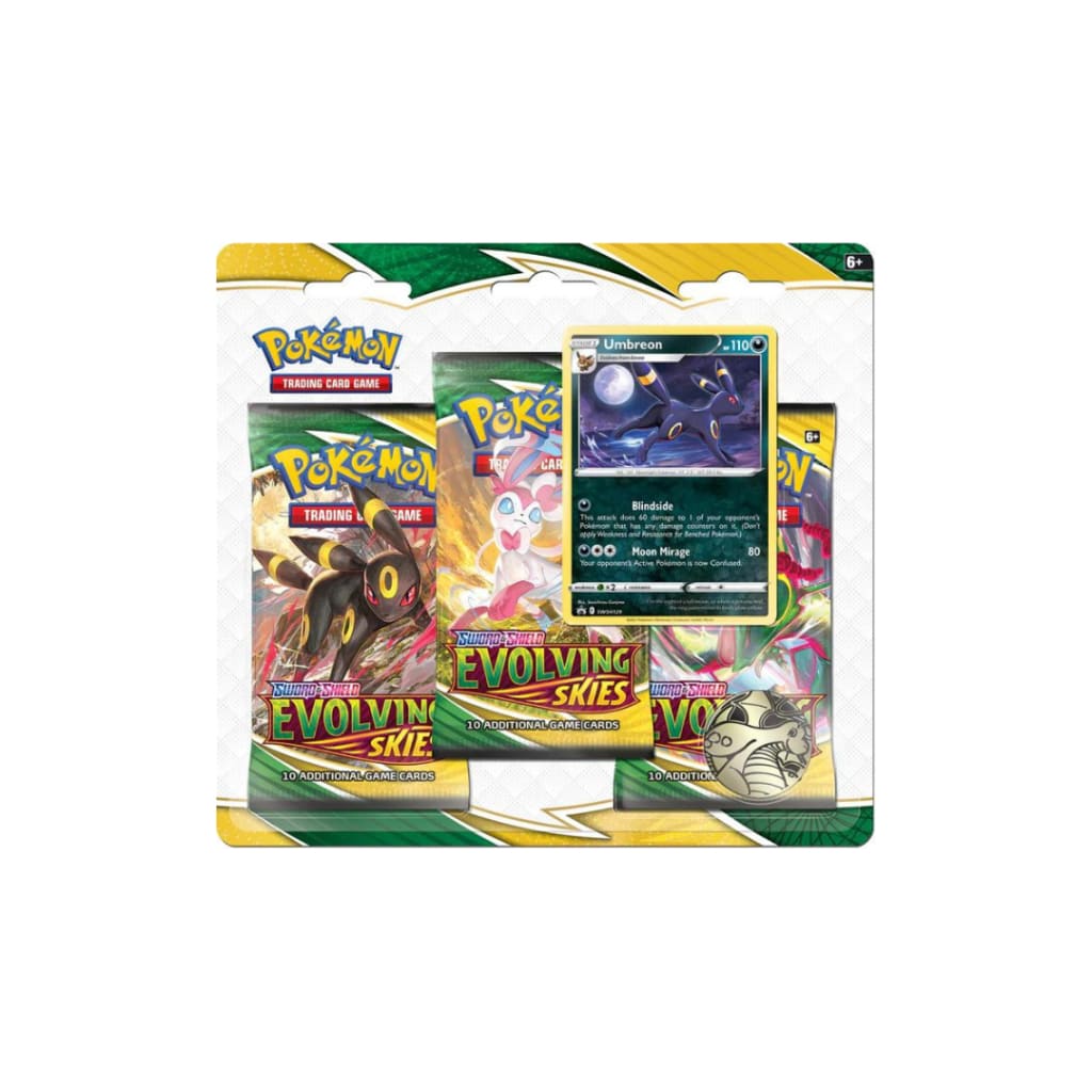 POKEMON - EVOLVING SKIES - 3 PACK BLISTER - UMBREON