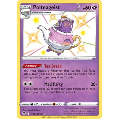 Polteageist (SV053/122) Rare Shiny Holofoil - Single