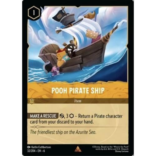 Pooh Pirate Ship (32/204) - Azurite Sea Cold Foil - Single