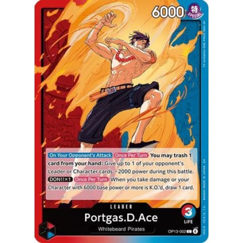 Portgas.D.Ace (002) OP13-002 L Carrying On His Will - Single