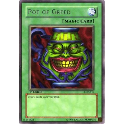 Pot of Greed (LOB-119) Rare 1st Edition - Single