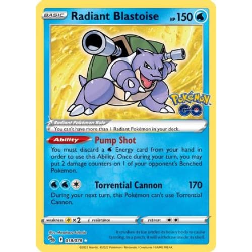 Radiant Blastoise (018/078) Rare Holofoil - Single