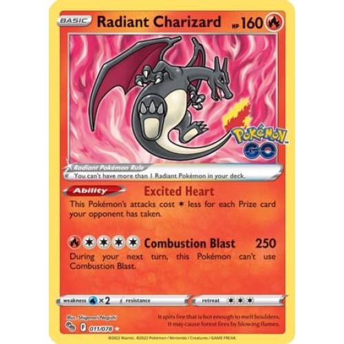 Radiant Charizard (011/078) Rare Holofoil - Single