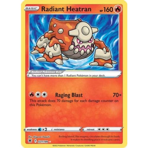 Radiant Heatran (027/189) Rare Holofoil - Single