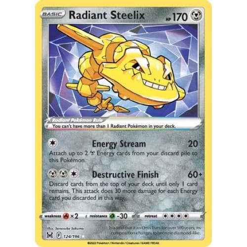 Radiant Steelix (124/196) Rare Holofoil - Single