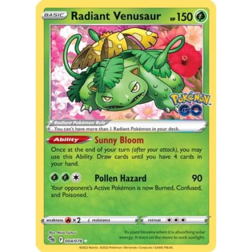 Radiant Venusaur (004/078) Rare Holofoil - Single