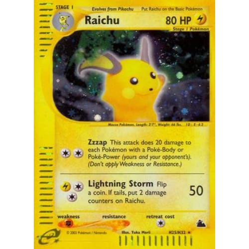 Raichu (H25/182) Holo Rare Holofoil - Single