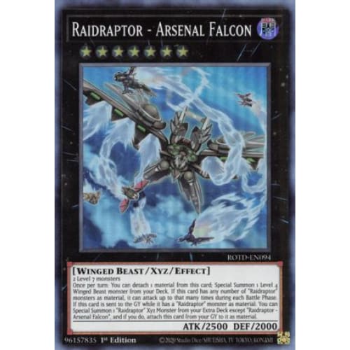 Raidraptor - Arsenal Falcon (ROTD-EN094) Super Rare 1st