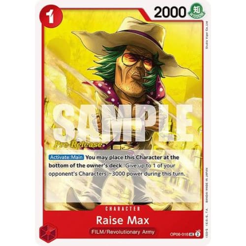 Raise Max OP06-016 UC Wings of the Captain Pre-Release