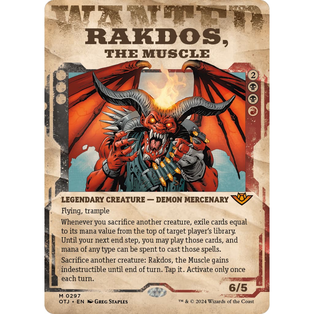 Rakdos the Muscle (OTJ-297): (Showcase) (Borderless)