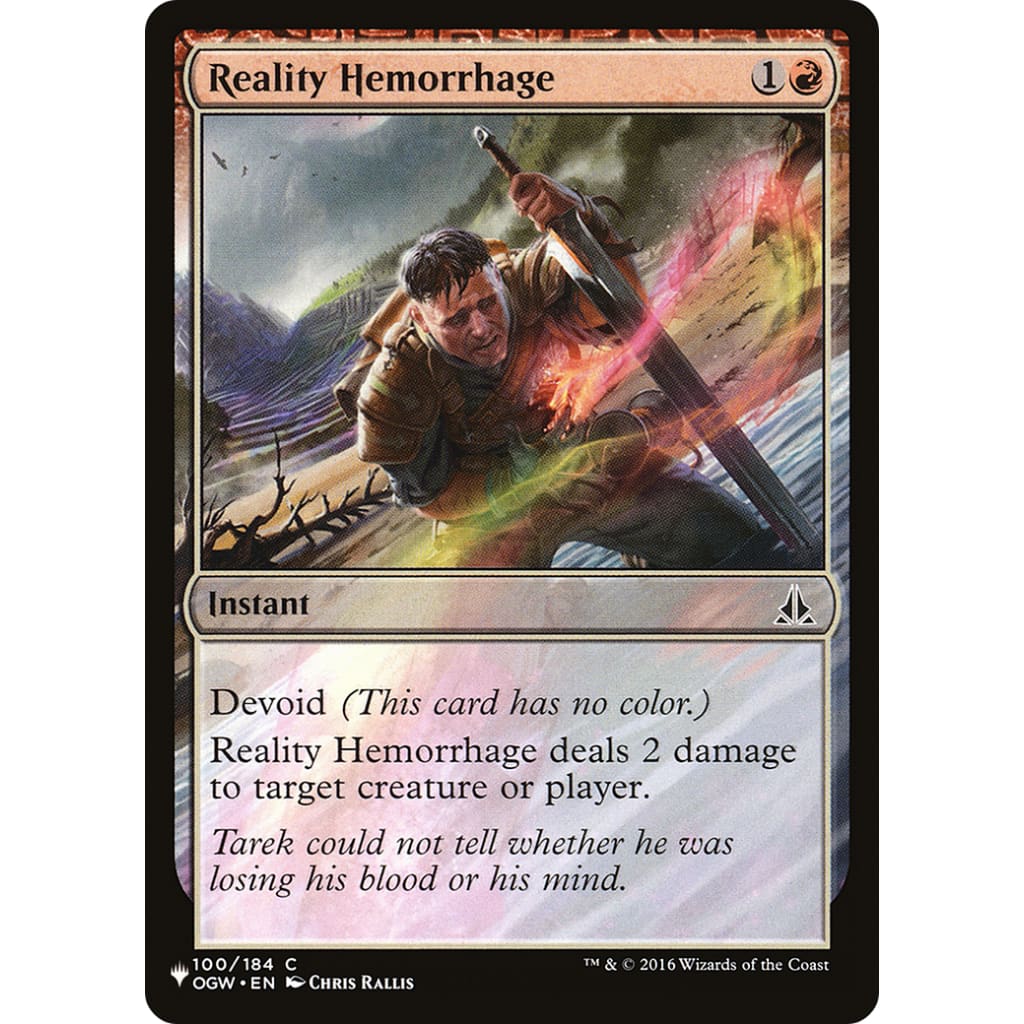 Reality Hemorrhage (PLST-OGW-100): (devoid) - Single