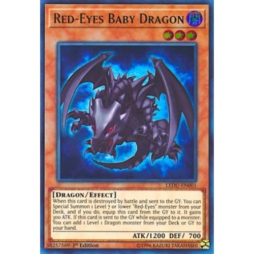 Red-Eyes Baby Dragon (LEDU-EN001) Ultra Rare 1st Edition