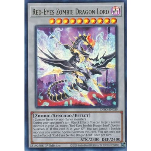 Red-Eyes Zombie Dragon Lord (DIFO-EN039) Ultra Rare 1st