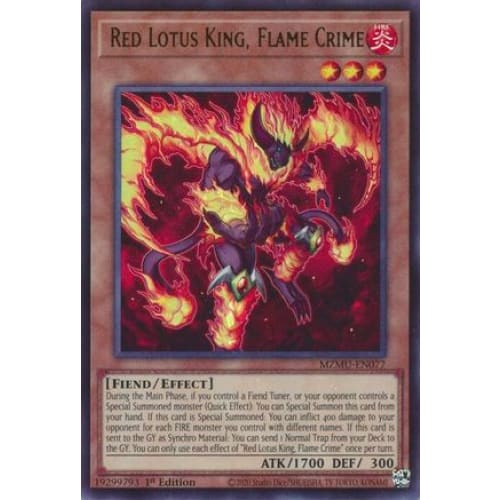 Red Lotus King Flame Crime - MZMU-EN077 Ultra Rare 1st