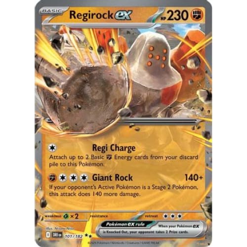 Regirock ex - 101/182 (101) Double Rare Holofoil - Single