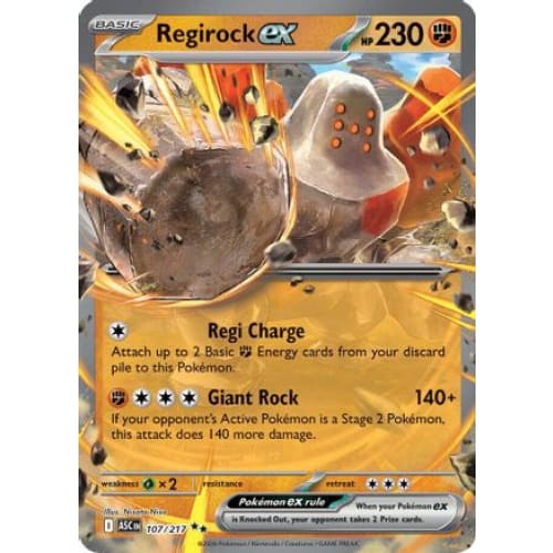 Regirock ex (107) Double Rare Holofoil - Single