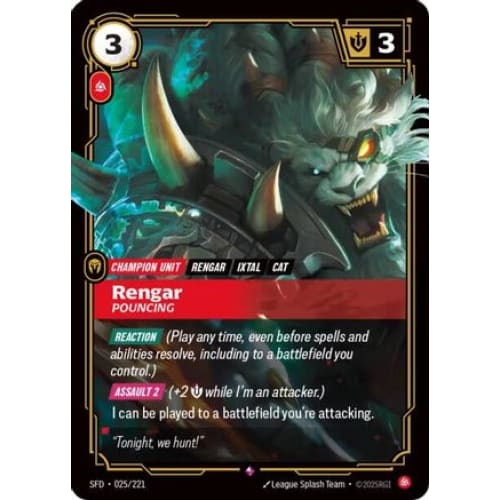 Rengar - Pouncing (025/221) - Spiritforged Foil - Single
