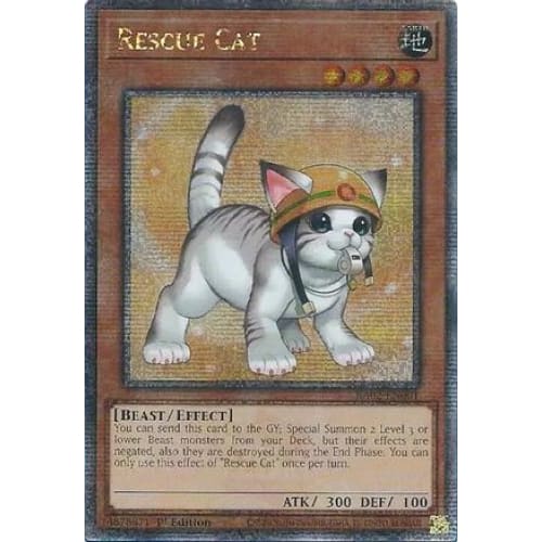 Rescue Cat (Alternate Art) (Quarter Century Secret Rare)