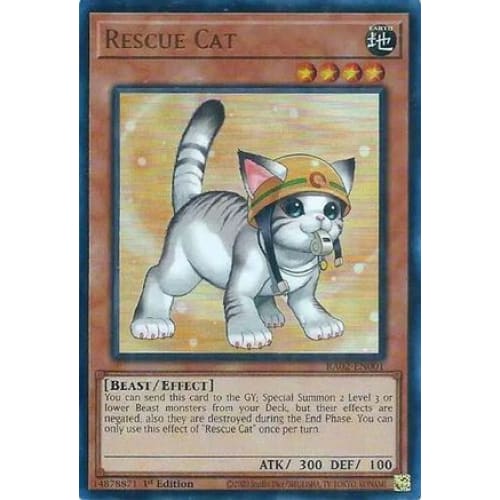 Rescue Cat (Alternate Art) (UR) - RA02-EN001 Ultra Rare 1st