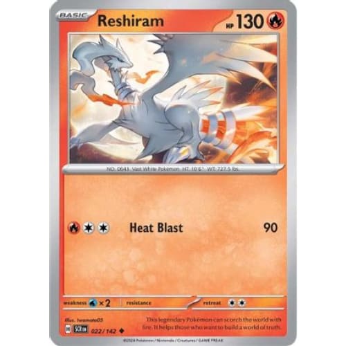 Reshiram (22) Uncommon Reverse Holofoil - Single