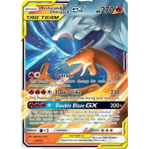 Reshiram & Charizard-GX (020/214) Holo Rare Holofoil