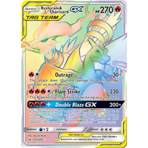 Reshiram & Charizard-GX (217/214) Holo Rare Holofoil