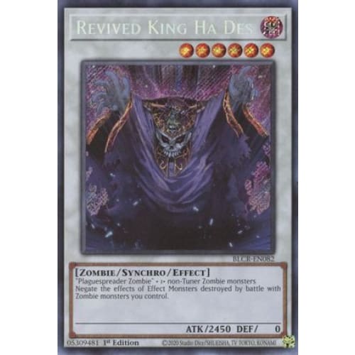Revived King Ha Des - BLCR-EN082 Secret Rare 1st Edition