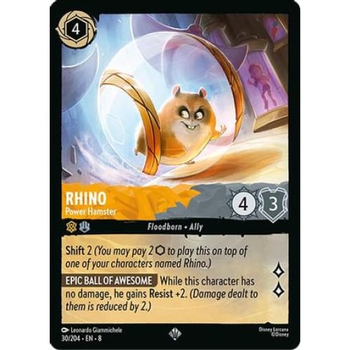 Rhino - Power Hamster (30/204) - Reign of Jafar Cold Foil