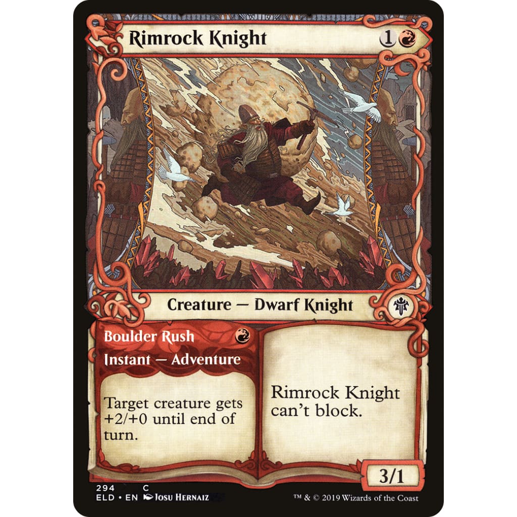 Rimrock Knight // Boulder Rush (ELD-294): (Showcase)