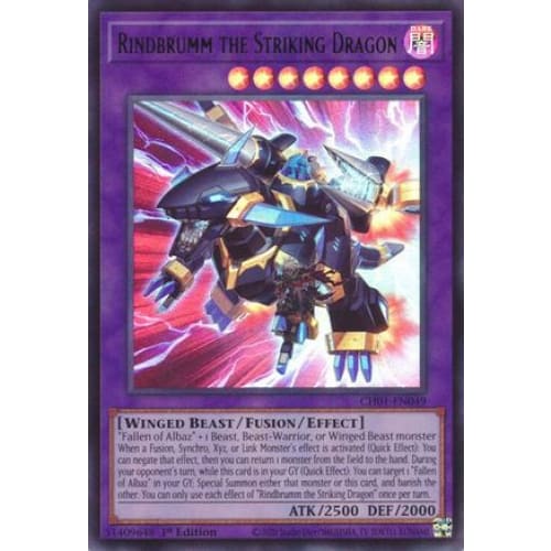 Rindbrumm the Striking Dragon - CH01-EN049 Ultra Rare 1st