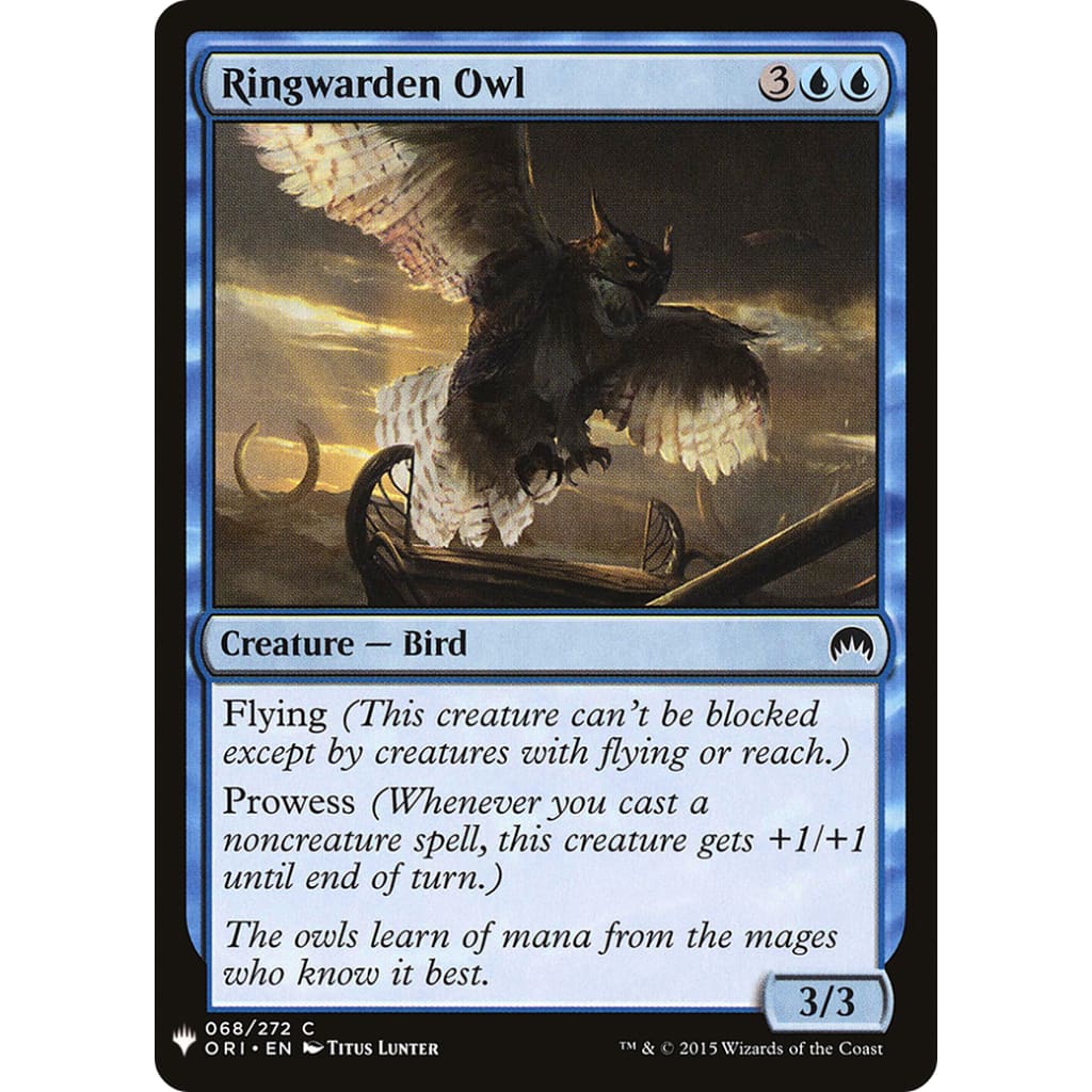 Ringwarden Owl (PLST-ORI-68) - Single