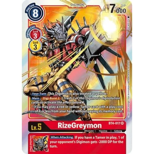 RizeGreymon (Alternate Art) (BT4-017 SR) Super Rare Foil